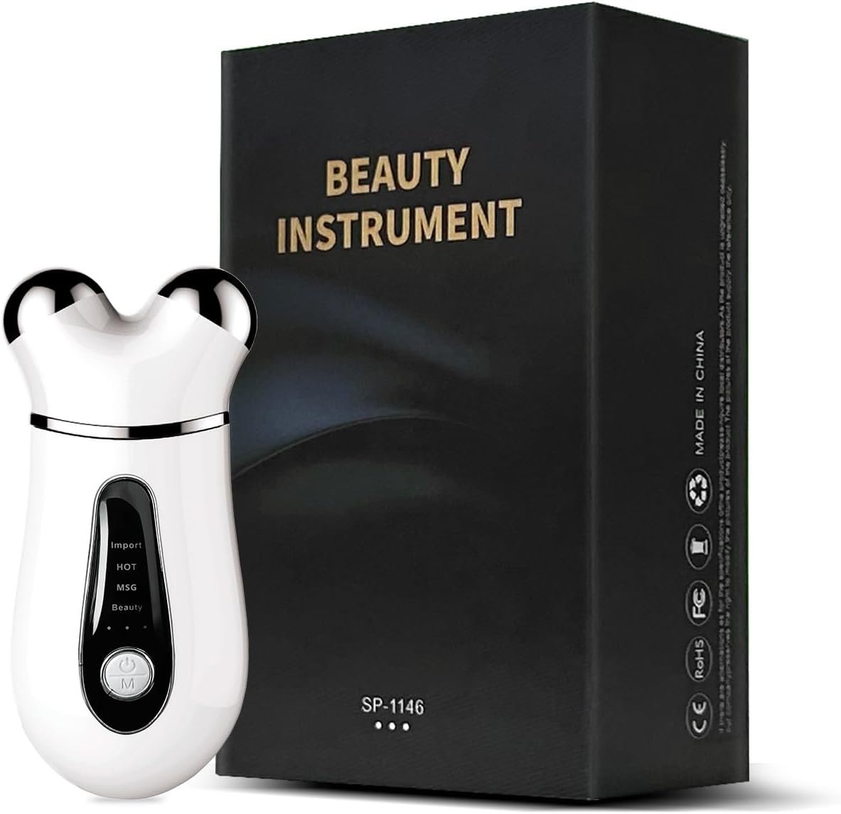 Microcurrent Face Device, USB Microcurrent Facial Shaping Tool for Facial Wrinkle Removal and Anti-Aging，Mini Microcurrent Face Lift Device for Face Lifting and Facial Sculpting (White)