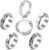 MUCAL Fidget Rings for Anxiety 8pcs Stainless Steel Spinner Ring Anti Anxiety Ring Spinning Moon Star Cool Stress Relieveing Rings for Women Men