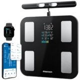 Scale for Body Weight 8 Electrodes, FSA&HSA Eligible, Digital Bathroom Scale with Large VA Display, 28 Metrics Dual Frequency BIA Smart Weight Scale Compatible with iOS & Android
